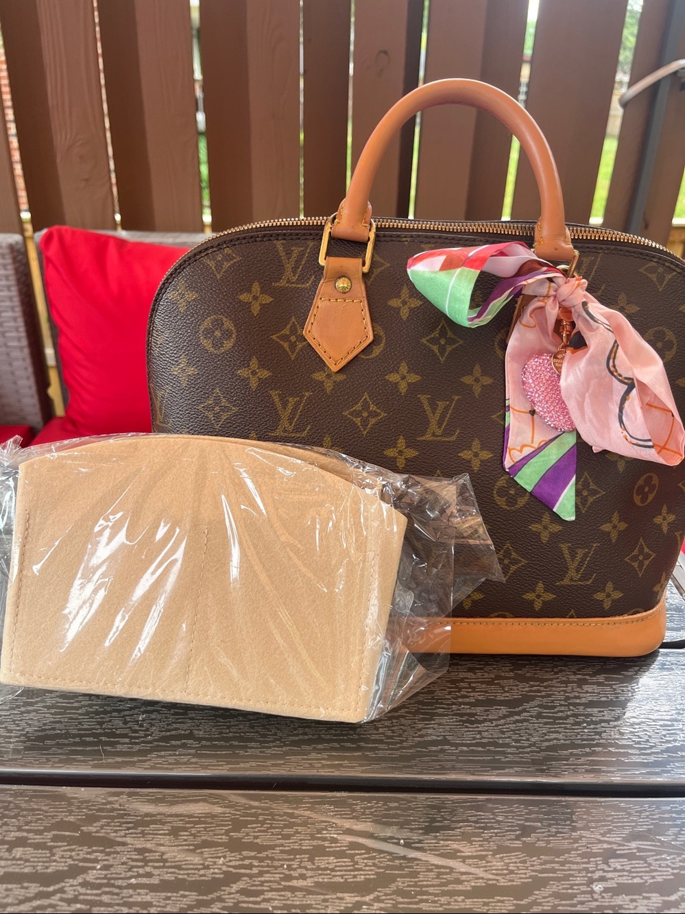 Louis Vuitton  Monogram Alma painted vachetta COA w/insert - Picture 3 of 16